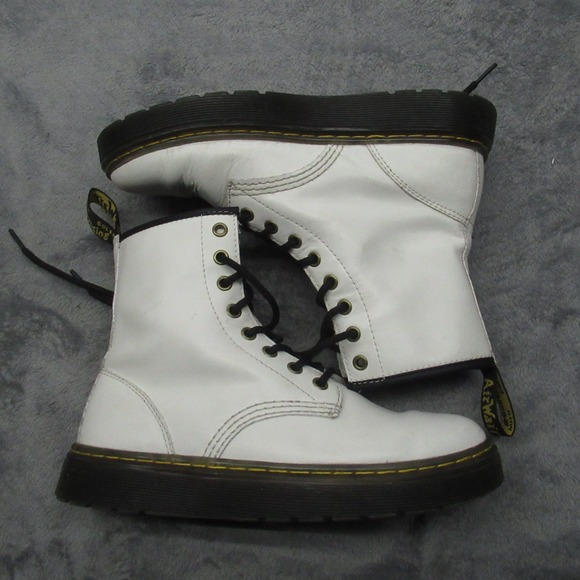 Dr Martens Zavala Boots‎ Unisex 6M 7W White Leather Lace Combat Chukka Chunky